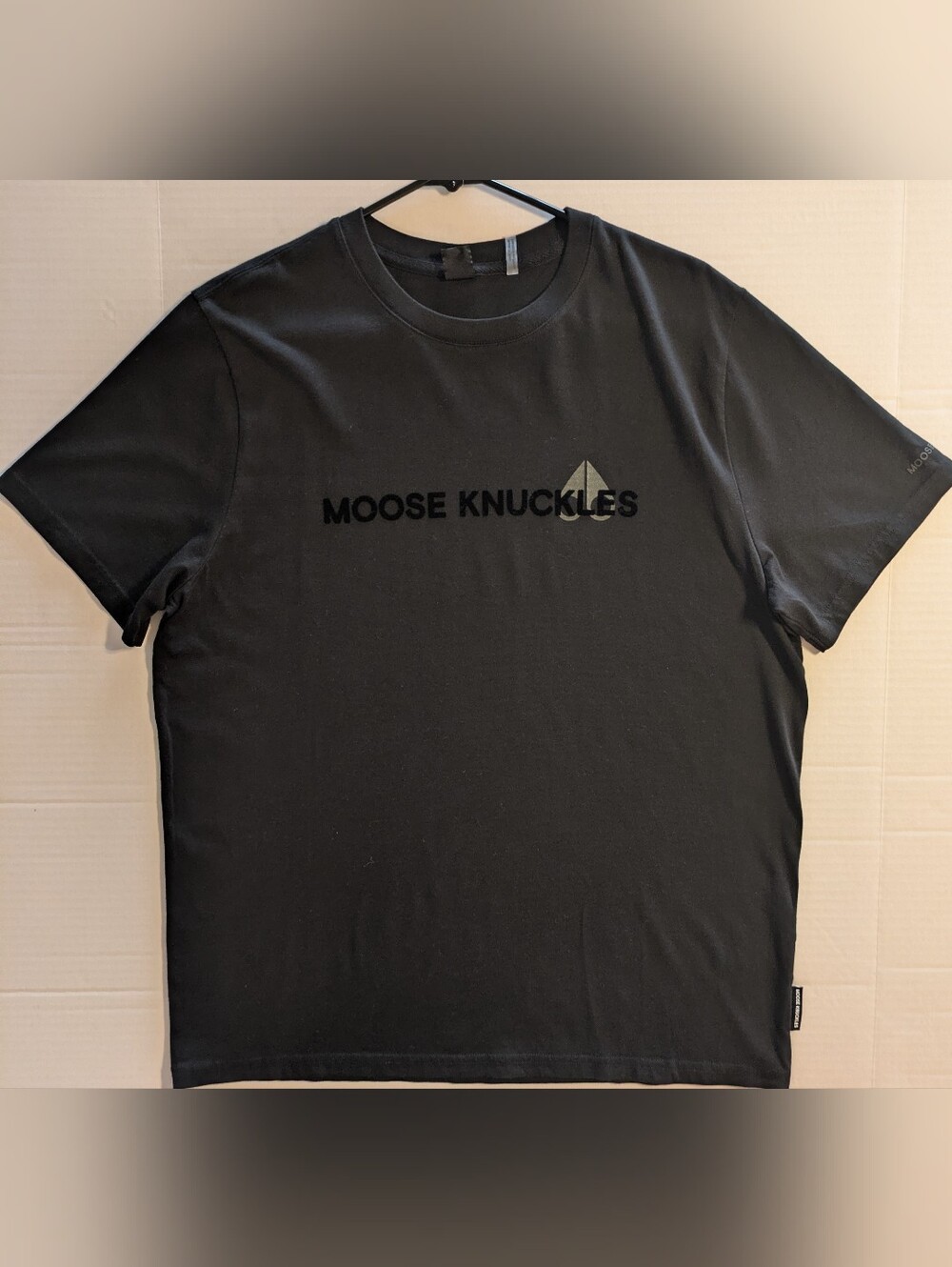 Moose Knuckles Black Logo Short-Sleeve T- Shirt- L (NWOT)
